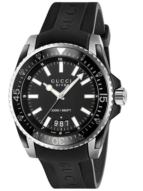 gucci dive black rubber strap watch|gucci rubber watch strap replacement.